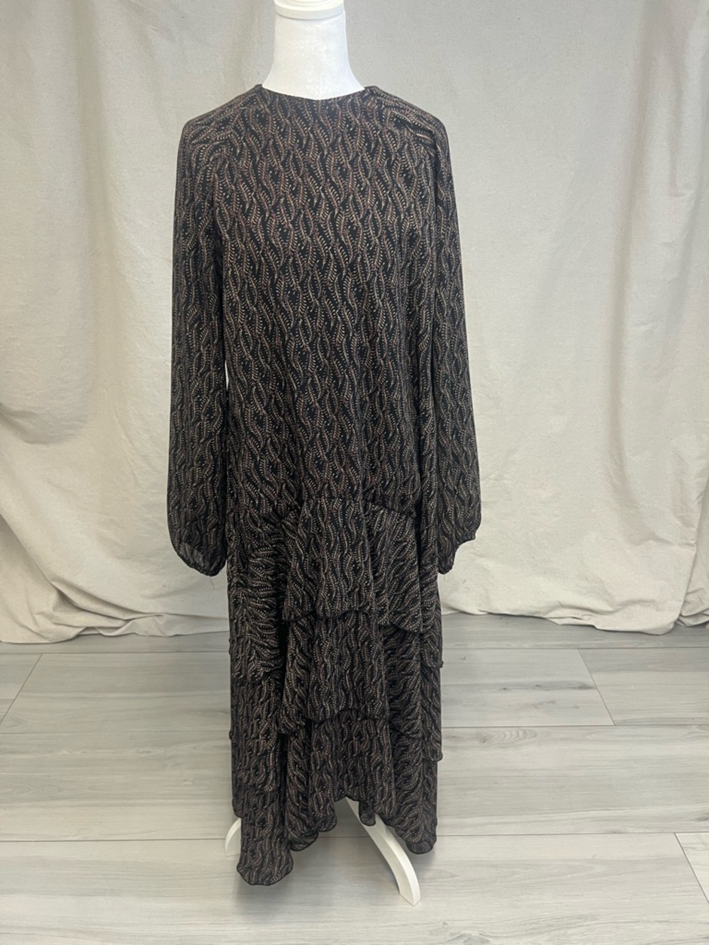 Blanc Noir 3 Layer‎ Maxi Dress Sz L Boho Feminine